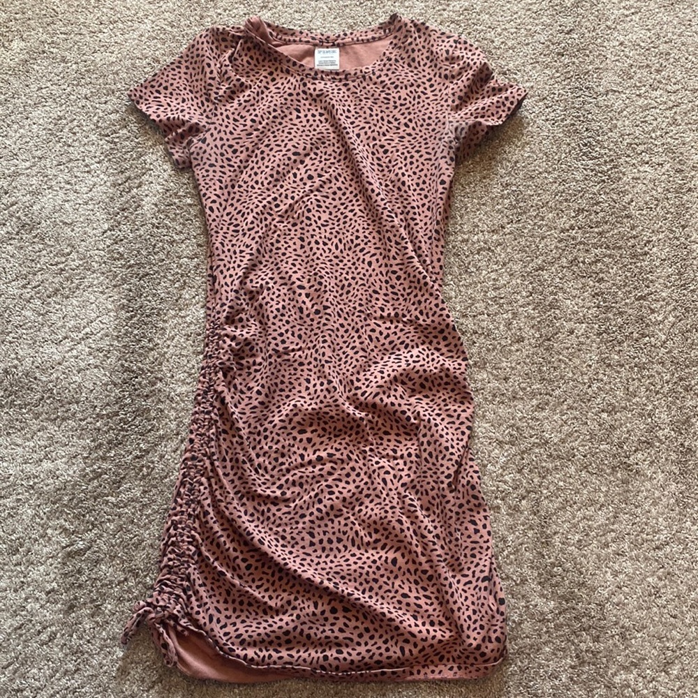 PINK leopard print bodycon dress